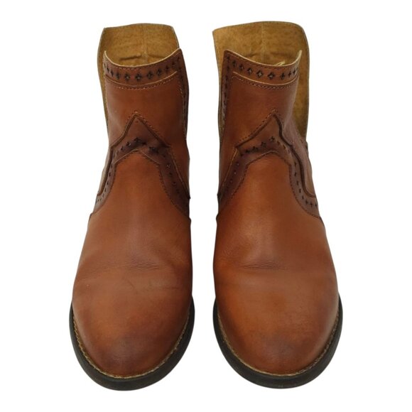 Very Volatile Brescia Western Boot Womens 7 Bootie Ankle Slip On Brown Leather - Picture 10 of 16